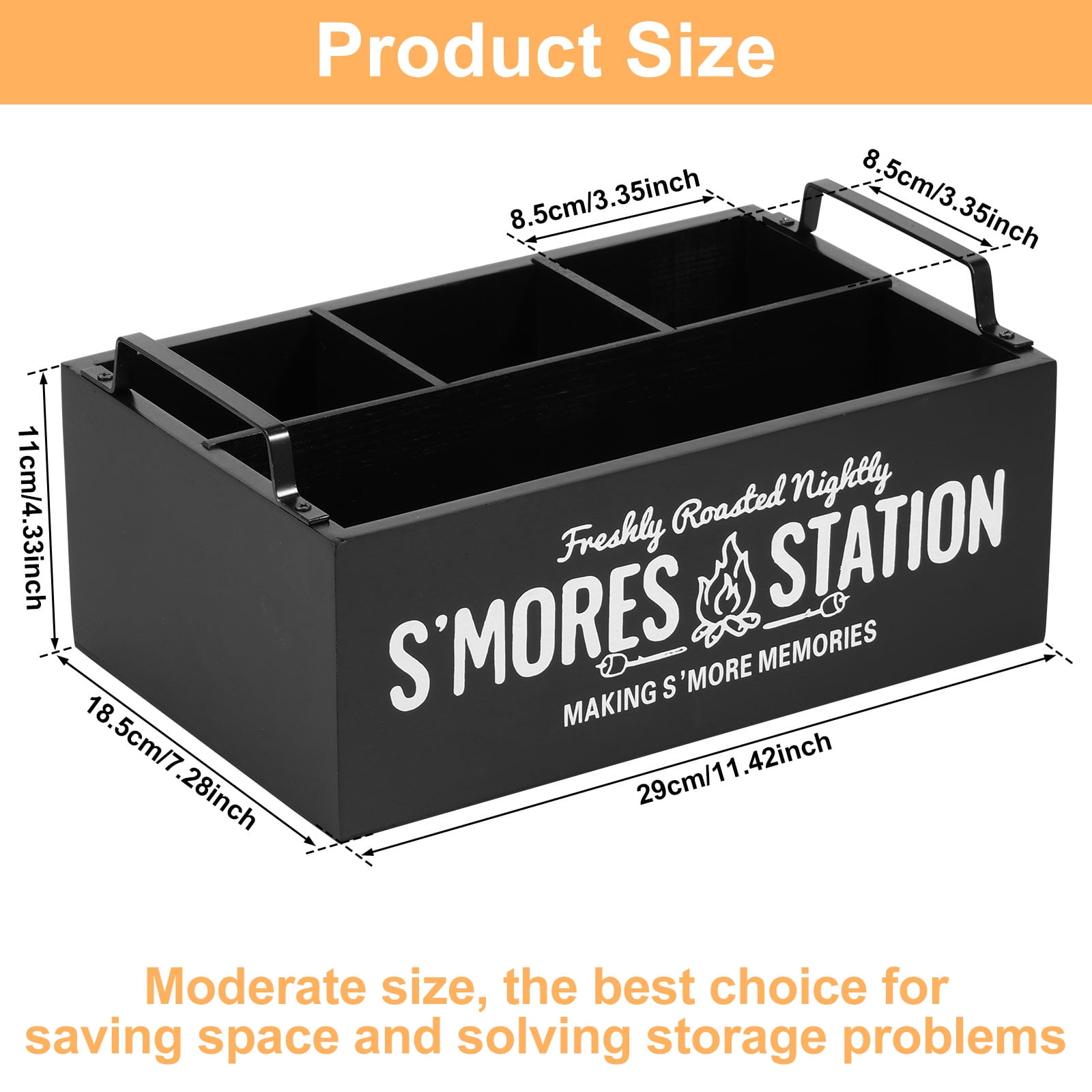 S'Mores Station, Farmhouse S'mores Bar Holder, Smores Caddy, Smores Accessories Organizer, Smores Supplies Container, Smores Maker Box for Smores Kit