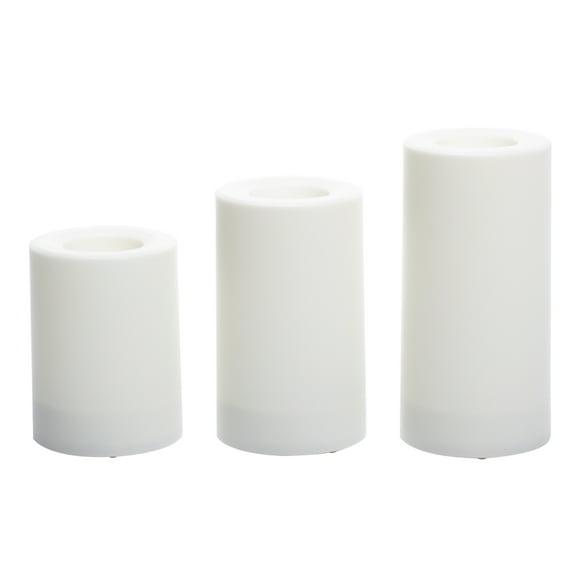 6 Packs: 3 ct. (18 total) White LED Pillar Candles by Ashland