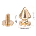 thumbnail image 2 of 20 Set Metal Tree Spikes and Studs 12mm x 8mm Screw Back Leathercraft, Copper Gold, 2 of 6