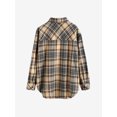 thumbnail image 3 of ZAFUL Women Casual Casual Button Up Pocket Plaid Shirt Yellow M, 3 of 6