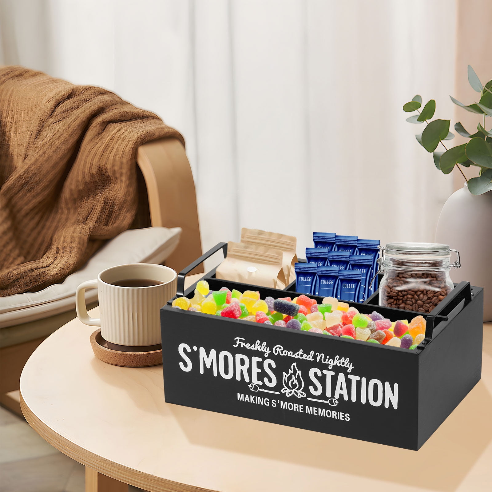 S'Mores Station, Farmhouse S'mores Bar Holder, Smores Caddy, Smores Accessories Organizer, Smores Supplies Container, Smores Maker Box for Smores Kit