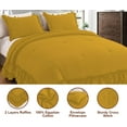 thumbnail image 4 of D.N.G. BEDDINGS 3 Piece Luxury 5 Inch Two Layer Ruffle Comforter Set Premium Super Soft, 800 TC, 100% Egyptian Cotton, Super Soft, Super King Size Gold Color, 4 of 7