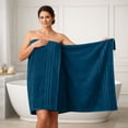 thumbnail image 6 of RIVERSIDE Oversized Bath Sheet 1 Pack 40x80 Soft Cotton Absorbent Towel 600 GSM - Dark Blue, 6 of 8