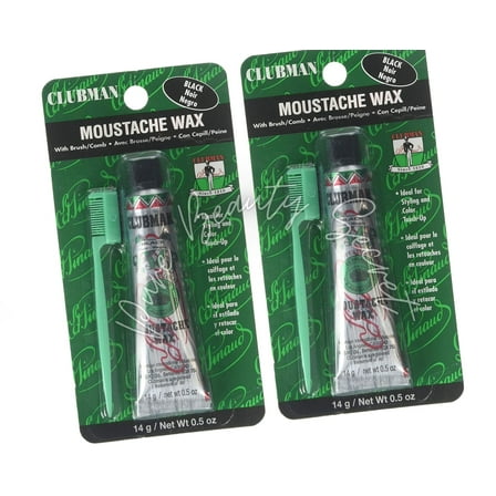 Clubman Moustache Wax Hang Pack 0.5 oz - Black x 2