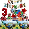 thumbnail image 2 of Vajilla desechable con tema Ninjago, decoraciones para fiesta de cumpleaños, globo de papel de aluminio y látex para niños, suministros para eventos, nuevo cartel, 2 of 4