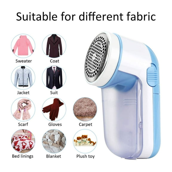 QiShi Fabric Shaver, Lint Remover, Quick and Effectively Electric Sweater Shaver Defuzzer for Fabric Fleece Curtains Clothes, Battery Operated