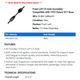 thumbnail image 2 of Front Left CV Axle Assembly - Compatible with 1993 Saturn SC1 Base, 2 of 2