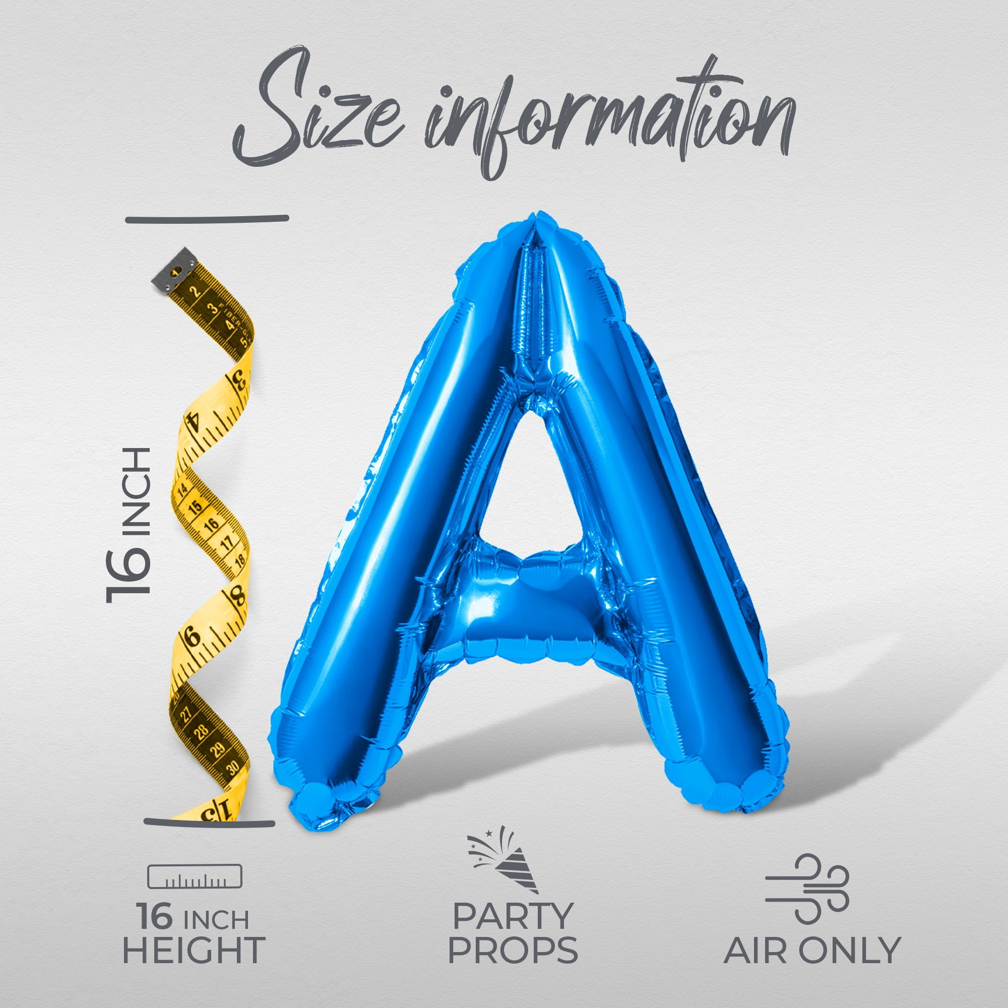 Letter Balloons - GREAT TO BE EIGHT 16" Inch Alphabet Letters Foil Mylar Balloon 8th Birthday Party Banner (Blue)