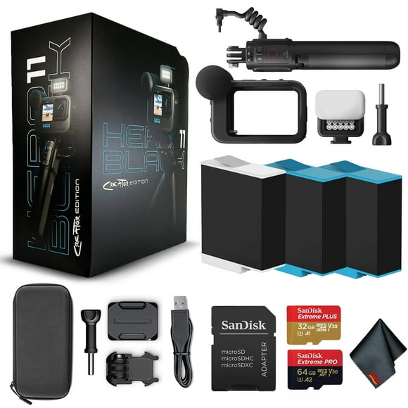 GoPro HERO11 (HERO 11) Black 27MP Camera (New) Volta Grip, Remote, Mod, Light, 2 Battery, 64GB Card