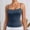 Navy, variant on Women’s Double Lined Spaghetti Strap Camisole, Square Neck Sleeveless Tank Top, Stretchy Slim Fit Layering Cami For Daily Wear White S