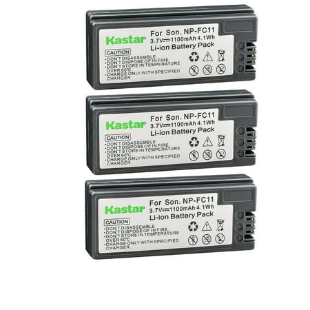 Kastar 3-Pack NP-FC11 Battery 3.7V 1100mAh Replacement for Sony Cybershot DSC-P5 Cybershot DSC-P7 Cybershot DSC-P8 Cybershot DSC-P8E Cybershot DSC-P8S Cybershot DSC-P8R Camera