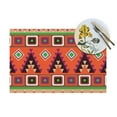 thumbnail image 4 of YFYANG Washable Heat-Resistant Placemats, 70% PVC/30% Polyester, Vintage Red Decorative Stripes Kitchen Table Mat, 12" x 18" 4 Pcs, 4 of 6
