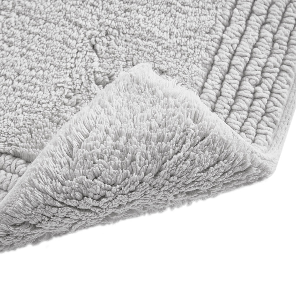 MAYEERTY 100% Cotton Tufted Reversible Bath Rug Grey 21" x 34"