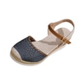 thumbnail image 2 of Women's Orthopedic Platform Wedge Sandals with Ankle Strap Summer Dressy 2026 Boho Espadrille Sandals for Beach Travel Blue 9.5, 2 of 7
