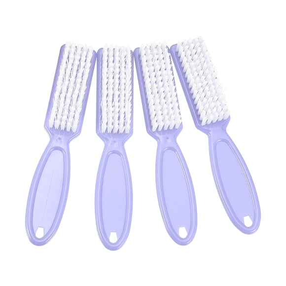 Limpiador de uñas de 4 piezas, cepillo de uñas, herramientas de limpieza de uñas, cepillo de manicura con mango de plástico, cepillos de pedicura, morado claro