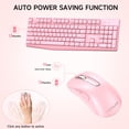 thumbnail image 4 of HALOKIN 2.4 GHz Wireless USB Standard Keyboard & Mouse Set with Nano Receiver & Manual, Pink, 4 of 8
