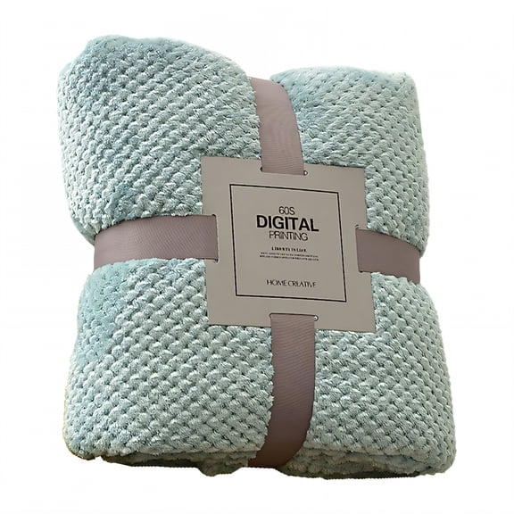 AUQ Throw Blanket,Thick Plush Surface Cozy Blanket,Superior Heat Retention Bed Throw Blanket,LightBlue,43*70in