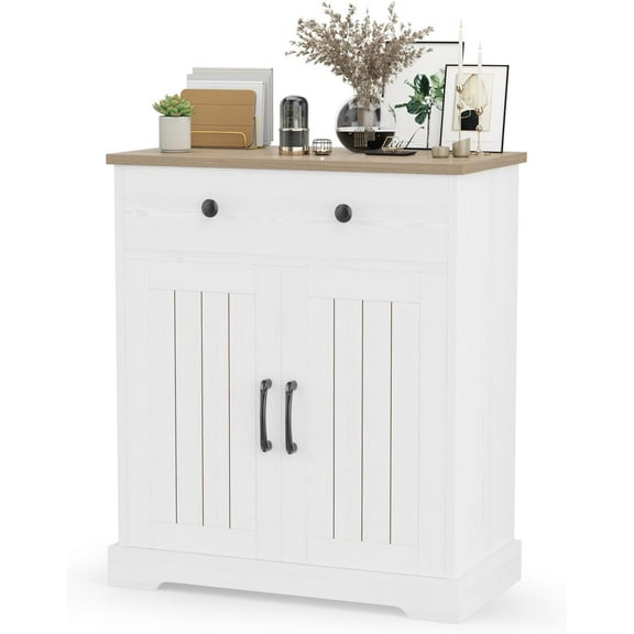 Modern Storage Cabinet with Drawers & 2 Doors, Small Kitchen Buffet Sideboard for Coffee Bar, Living Room, Dining Room & Bathroom