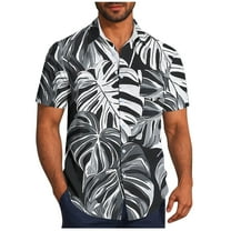 Short Sleeve Hawaiian Shirts for Men Casual Button Down Shirt Tropical Printed Summer Vacation Beach Shirt