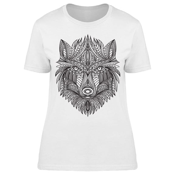 Stylized Wolf Zentangle Tee Women's -Image by Shutterstock
