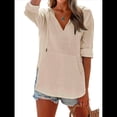 thumbnail image 1 of Sudadera con Capucha para Mujer, de Larga, Cuello en V y Bolsillos, para Playa Albaricoque XL, 1 of 8