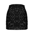thumbnail image 3 of Women's Sequin Skirt High Waist Sparkle Bodycon Split Mini Skirts Night Out Party malachite green XL, 3 of 4