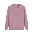 thumbnail image 5 of ManxiVoo Classic Crewneck Sweater For Women Soft Lightweight Pullover Long Sleeve Loose Fit Breathable Lounge Casual Wear XXXL Size Light Pink, 5 of 5