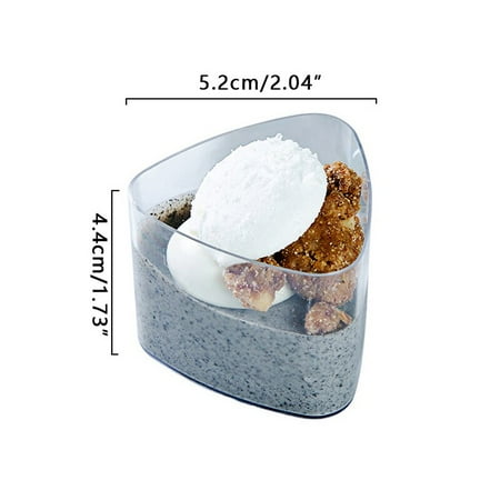

12/24/36pcs Disposable Plastic Triangle Cups 70ml Mini Portion Dessert Cups Transparent Food Contain
