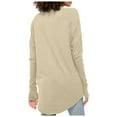 thumbnail image 4 of Womens Cotton Tshirts,Womens Shirts,Women Long Sleeve Top Round Neck Basic Solid Color TShirt Shirt Thumbhole Tunic(Size:S), 4 of 5