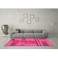 thumbnail image 3 of Ahgly Company Indoor Round Abstract Pink Modern Area Rugs, 6' Round, 3 of 4