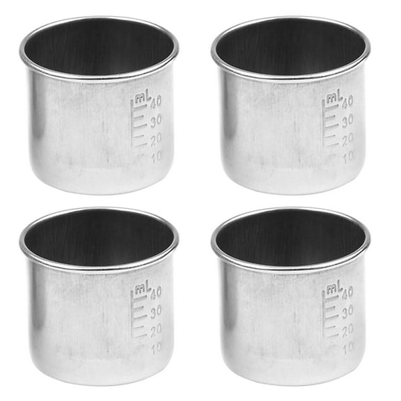 Soimiss 4Pcs Household Stainless Steel Pills Cups with Clear Markings Convenient Storage Cups