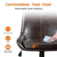 thumbnail image 6 of Faux Leather Home Office Task Chair, Armless Office Chair With Wheels, Swivel Adjustable Seat Height Desk Chair with Rocking Function for Living Room or Study, Black Brown, 6 of 12