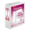 Cardinal Performer ClearVue Slant-D Ring Binder, 3" Cap, 11 x 8 1/2, White