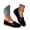 Black, variant on Buckle Round Toe Flat Loafers Flock Flexible Rubber Outfit All Season Walking Shoes