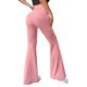 thumbnail image 1 of Pantalones rectos de yoga para mujer: tiro medio, pierna ancha, cintura elástica, bolsillos laterales profundos, lavado a mano, poliéster-spandex, tallas XS-XL, para el trabajo/el fin de semana., 1 of 5