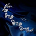 thumbnail image 3 of MIALLO Silver Full Flower Rhinestones Hair Vine, Boho Flexible Bridal Headband for Wedding and Daily Style, 3 of 8