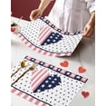 thumbnail image 2 of Valentines Placemats American Flag Heart Valentines Day Place Mats for Dining Room Star Pink Stripes Blue Heart Shape Washable Table Mats for Kitchen Dining Decorations Set of 4, 2 of 6