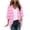 Pink, variant on BiZtdJrK Womens Striped Print Cardigan 3/4 Length Sleeve Casual Summer Shrugs Soft Loungewear Open Front Cardigans Blue L