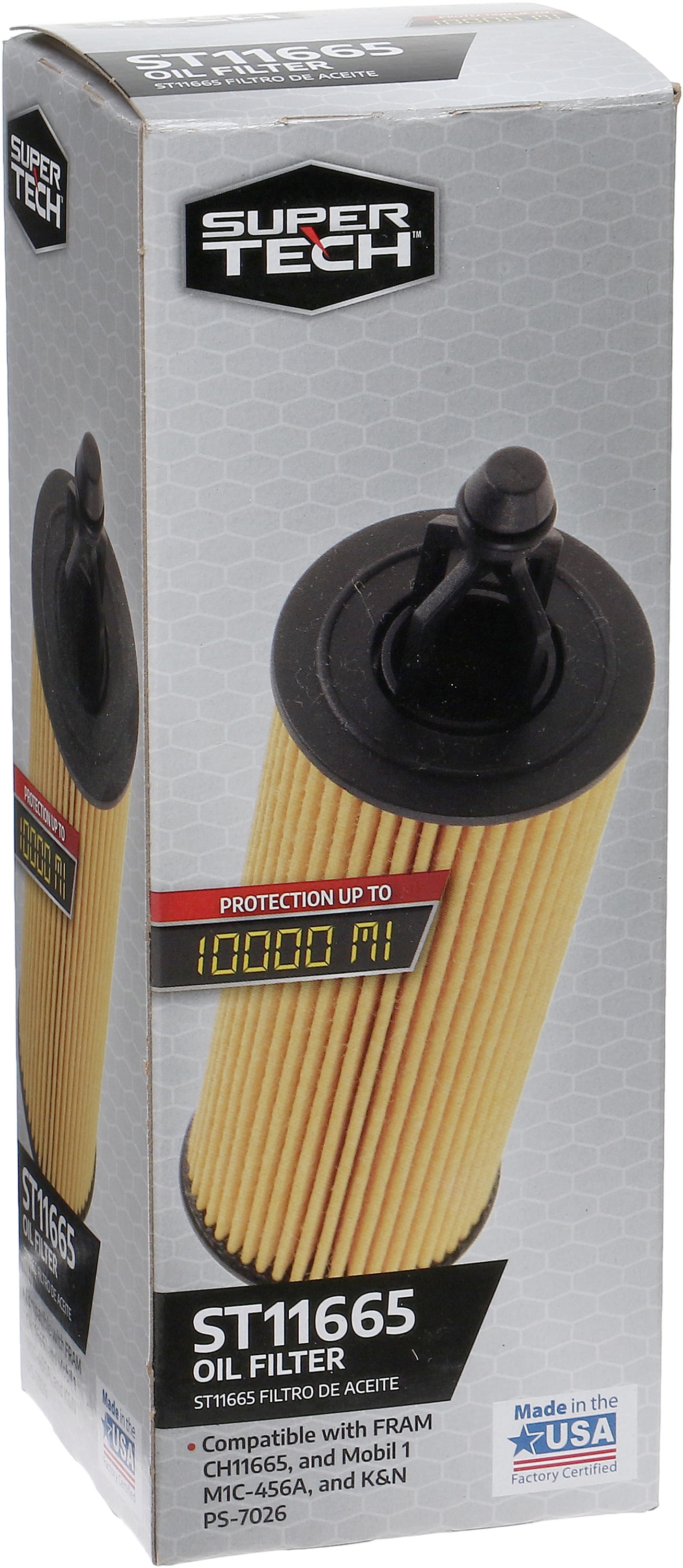 (6 pack) Super Tech Oil Filter, ST11665, 10K mile Filter for Select Chrysler, Dodge, Jeep and Ram Vehicles
