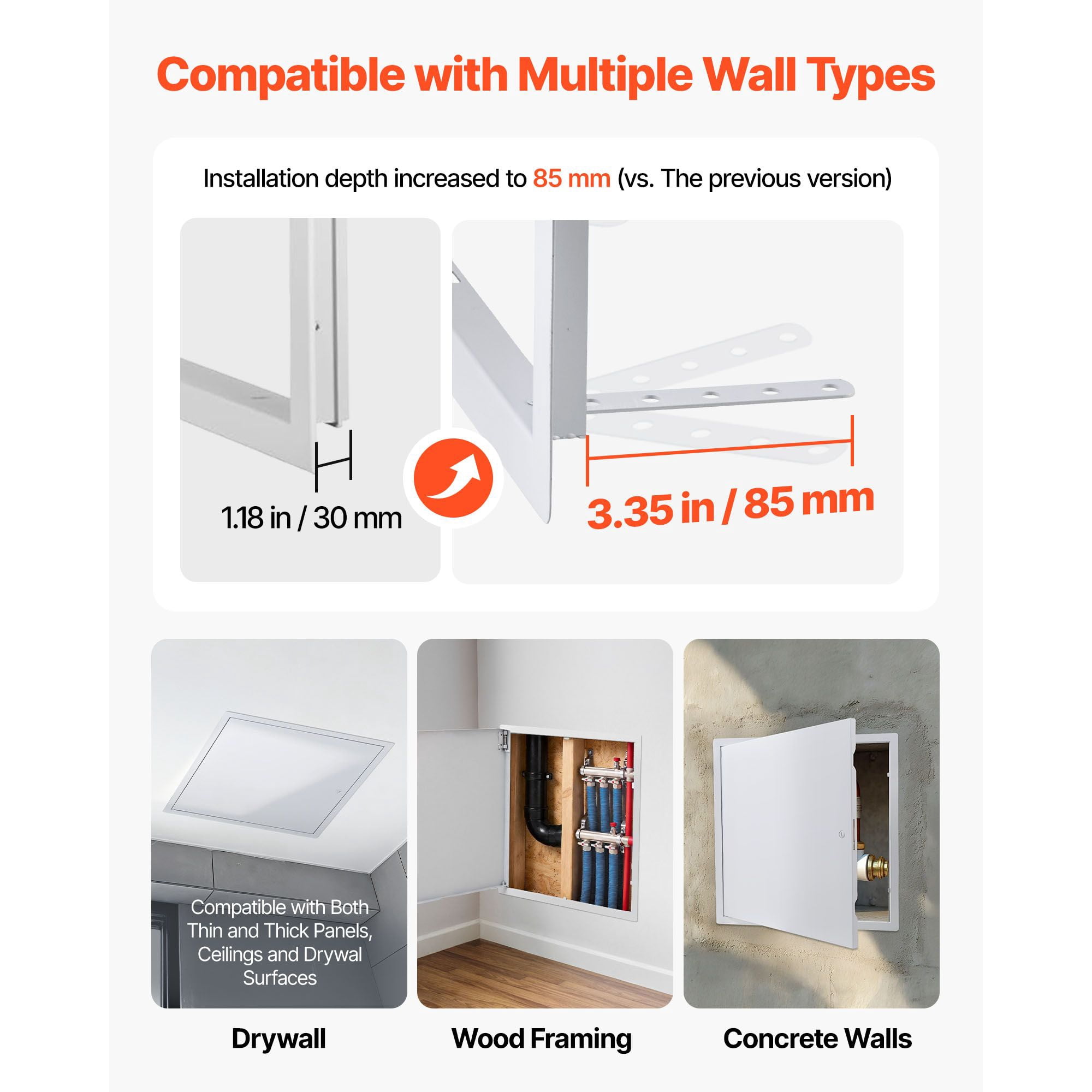 Access Panel for Drywall, 19.2 x 19.2 Inches Galvanized Steel, 18.4 x 18.4 Cutout, Screwdriver Latch, Easy Install, for Ceiling, Plumbing & Electrical Access