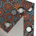 thumbnail image 3 of Ambesonne Mandala Grommet Curtain Single Panel, Circular Nested Floral Form, 50"x60", Vermilion Ruby Sky Blue, 3 of 5