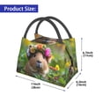 thumbnail image 2 of Easygdp Flower Crown Guinea Pig Bolsa de Almuerzo Insulada Reutilizable, Bolsa de Mano y Bandolera para Oficina, Trabajo, Viajes, 2 of 6