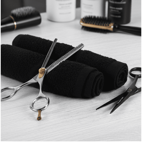 MERIT Collection Bleach Resistant Salon Towel with Cam Border 16x28 2.50Lbs/dz color: BLACK 12/Pack