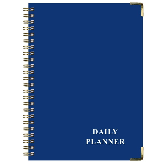 Project Management Planner, Light Blue A5 Coil Notebook Time Management Schedule & Work Record Check-In Planner - Portable A5 Size Premium Leather Cover (Durable Sleek), 162