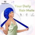 thumbnail image 6 of Silk Satin Tie Bonnet Standard Navy Blue, 6 of 6