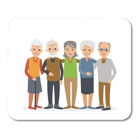 KDAGR Old Group of Elderly People Stand Together Elder Senior Older Citizen Mousepad Mouse Pad Mouse Mat 9x10