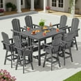 thumbnail image 4 of SERWALL HDPE Outdoor Swivel Bar Chair, Bar Height Adirondack Barstools, All Weather Pub Bar Chair, Gray, 4 of 5