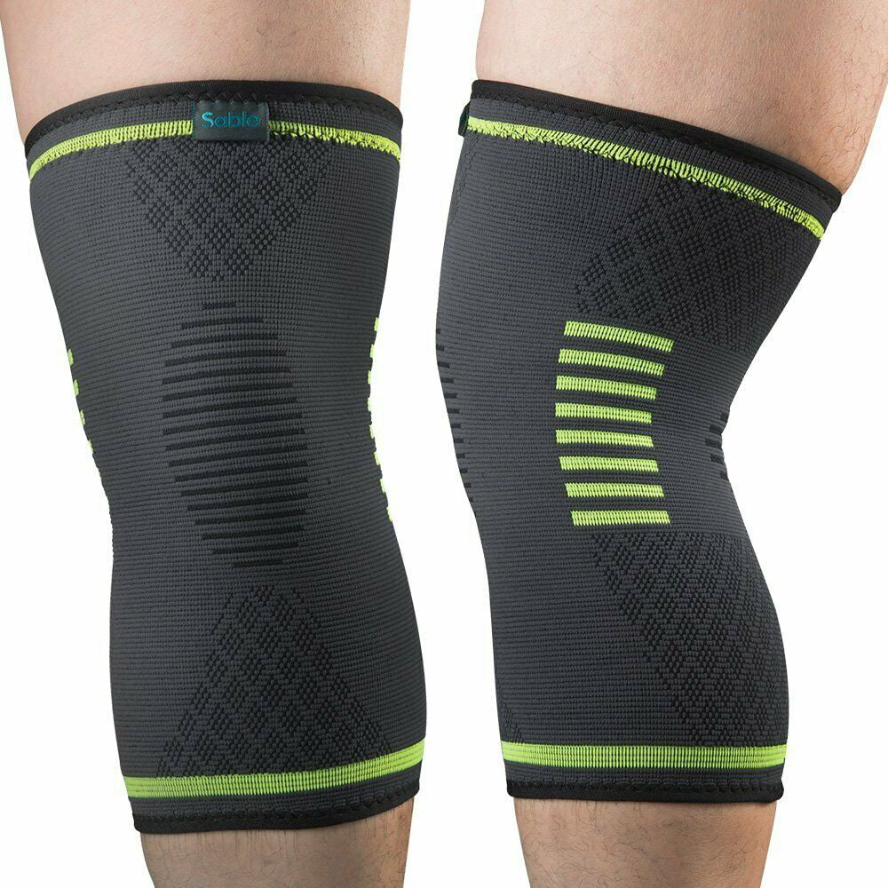 Basketball and More Sports Running Injury Recovery Pain Relief Sable Knee Brace Support Compression Sleeves for Men and Women 1 Pair FDA Registered Wraps Pads for Arthritis ACL 