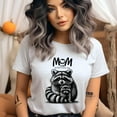 thumbnail image 2 of Mom Mode Raccoon Graphic T-Shirt for Women Cute Animal Tee, White, Size S, 2 of 6