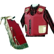 Saddle Barn Faux Leather Kid's Rodeo Chap Vest Combo, Red/Gold